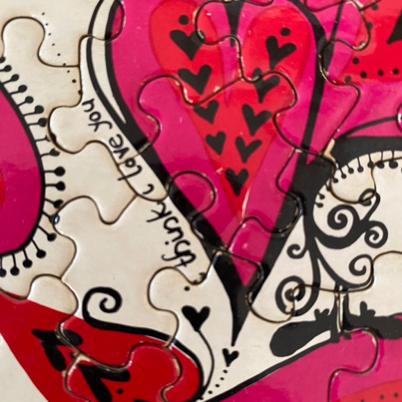 Vintage Springbok Heart Valentine Small Round Puzzle Love Thingies - Picture 9 of 9
